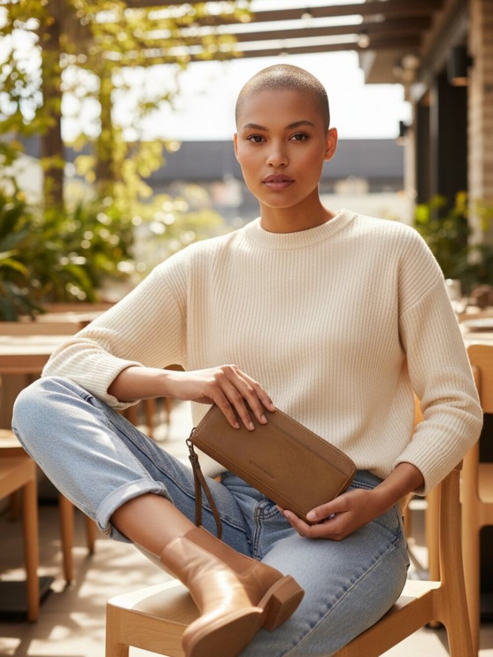 Lucky Brand Tan Wristlet Wallet